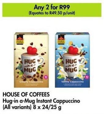 Makro HOUSE OF COFFEES Hug-in a-Mug Instant Cappuccino (All variants) 8 x 24/25 g offer