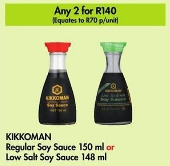 Makro KIKKOMAN Regular Soy Sauce 150 ml or Low Salt Soy Sauce 148 ml offer