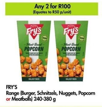 Makro FRY'S Range (Burger, Schnitzels, Nuggets, Popcorn or Meatballs) 240-380 g offer