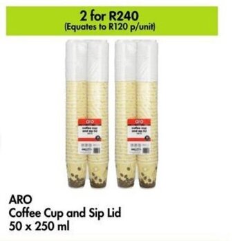 Makro ARO Coffee Cup and Sip Lid 50 x 250 ml offer