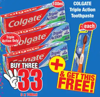 Boxer Superstores Colgate Triple Action Toothpaste 3x100ml offer