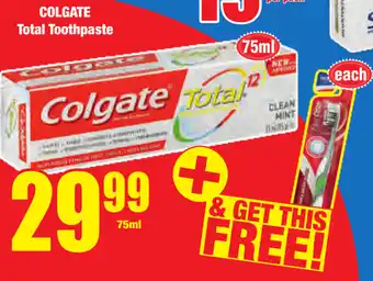 Boxer Superstores Colgate Total Toothpaste offer