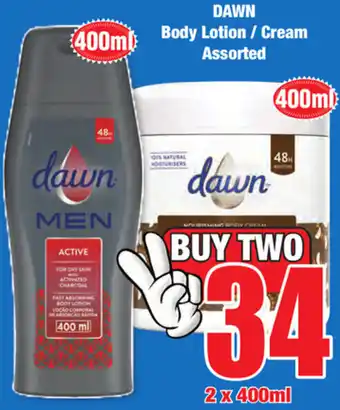 Boxer Superstores Dawn Body Lotion/Cream Asstd 2x400ml offer