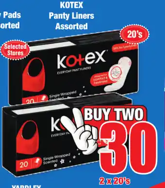 Kotex Panty Liners Asstd 2x20's
