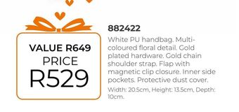 Honey Fashion Accessories White pu handbag offer