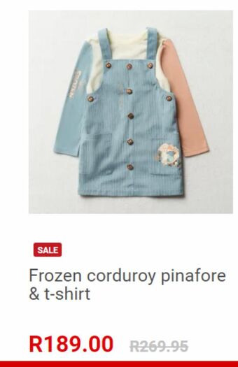 Frozen corduroy pinafore & t-shirt