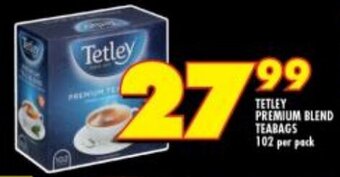 Shoprite TETLEY PREMIUM BLEND TEABAGS 102 per pack offer
