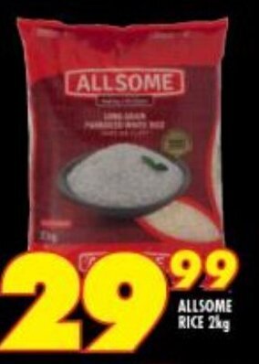 Shoprite ALLSOME RICE 2kg offer