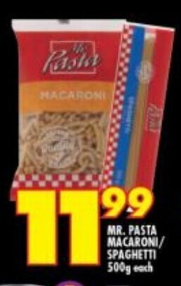 Shoprite MR. PASTA MACARONI/ SPAGHETTI 500g each offer