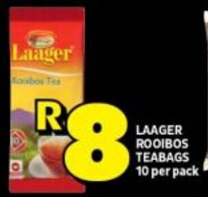 Shoprite LAAGER ROOIBOS TEABAGS 10 per pack offer