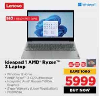 HiFi Corp Ideapad 1 AMD' Ryzen™ 3 Laptop offer