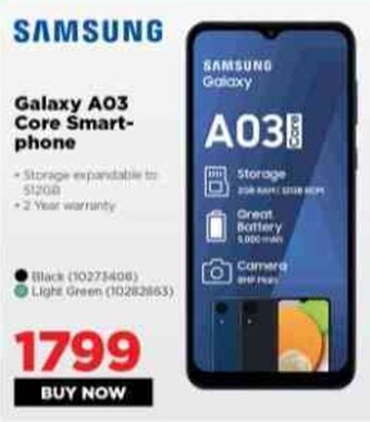 HiFi Corp SAMSUNG Galaxy A03 Core Smart-phone offer