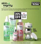 Dis-Chem Skin tegrity face care products-each offer