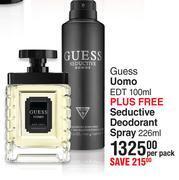 Dis-Chem Guess uomo edt 100ml plus free seductive deodorant spray 226ml-per pack offer