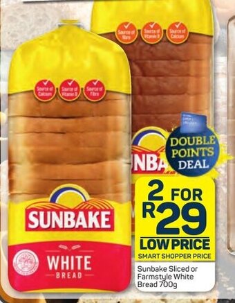 Pick n Pay Sunbake Sliced or Farmstyle White Bread 700g offer
