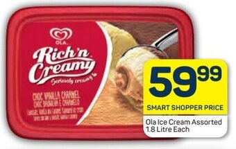Pick n Pay Ola Ice Cream Assorted 1.8 Litre Each offer