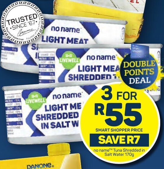 no name™M Tuna Shredded in Salt Water 170g offer at Pick n Pay