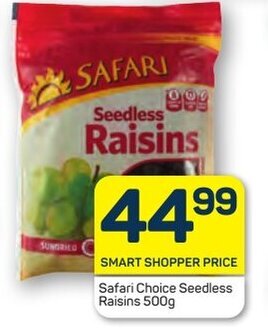 Pick n Pay Safari Choice Seedless Raisins 500g offer