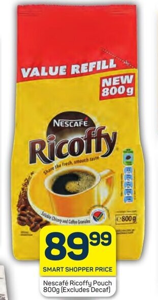 Pick n Pay Nescafé Ricoffy Pouch 800g (Excludes Decaf) offer