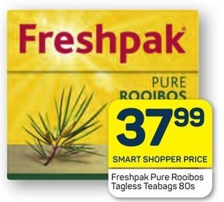 Pick n Pay Freshpak Pure Rooibos Tagless Teabags 80s offer