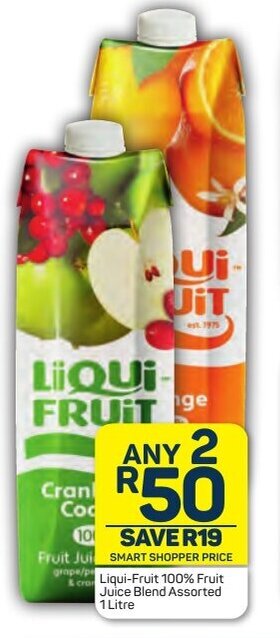 Pick n Pay Liqui-Fruit 100% Fruit Juice Blend Assorted 1 Litre offer