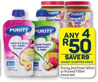 Pick n Pay Purity 2nd Food 125ml or Pureed 110ml Assorted offer