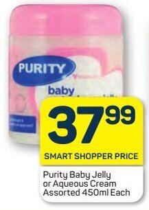 Pick n Pay Purity Baby Jelly or Aqueous Cream Assorted 450ml Each offer