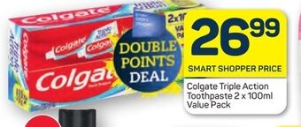 Pick n Pay Colgate Triple Action Toothpaste 2 x 100ml Value Pack offer