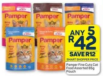 Pick n Pay Pamper Fine Cuts Cat Food Assorted 85g Pouch offer