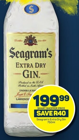 Seagram's Extra Dry Gin 750ml
