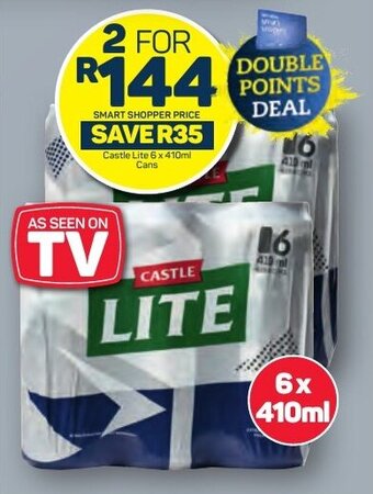 Pick n Pay Castle Lite 6 x 410ml Cans offer