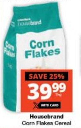 Checkers Housebrand Corn Flakes Cereal offer