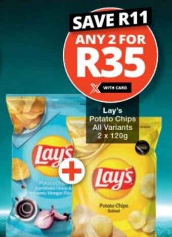 Checkers Lay's Potato Chips All Variants 2 x 120g offer