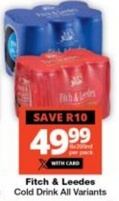 Checkers Fitch & Leedes Cold Drink All Variants offer