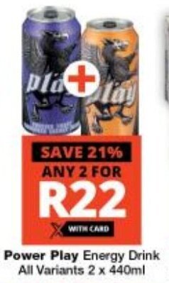Power Play Energy Drink All Variants 2 x 440ml
