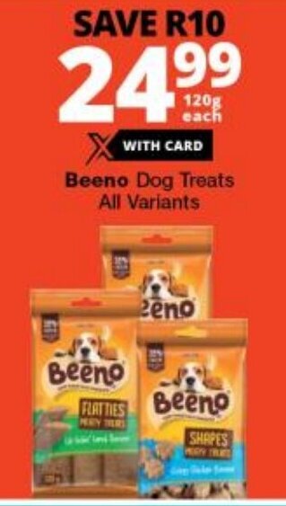 Checkers Beeno Dog Treats All Variants offer