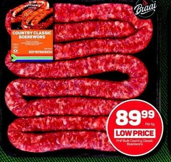 Pick n Pay PnP Bulk Country Classic Boerewors offer