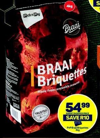 Pick n Pay PnP Braal Briquettes 4kg offer