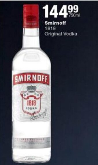 Checkers Smirnoff 1818 Original Vodka offer