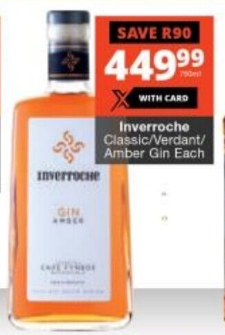Checkers Inverroche Classic/Verdant/ Amber Gin Each offer