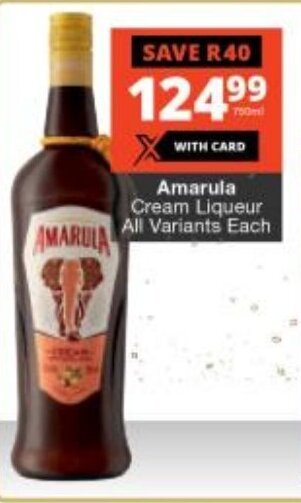 Checkers Amarula Cream Liqueur All Variants Each offer
