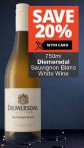 Checkers 750ml Diemersdal Sauvignon Blanc White Wine offer