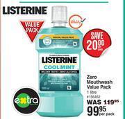 Dis-Chem Listerine zero mouthwash value pack-1litre per pack offer
