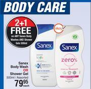 Dis-Chem Sanex body wash or shower gel 500ml assorted-each offer