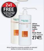 Dis-Chem Africa organics body lotion or body wash assorted-1l each offer