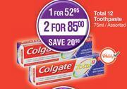 Dis-Chem Colgate total 12 toothpaste assorted-for 1 x 75ml offer