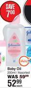 Dis-Chem Johnson's baby oil assorted-200ml each offer