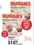 Dis-Chem Huggies extra care nappies sizes 2-5-per 2 pack offer