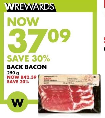 Woolworths BACK BACON 250g offer