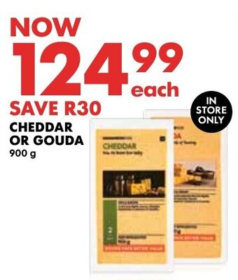 Woolworths CHEDDAR OR GOUDA 900 g offer